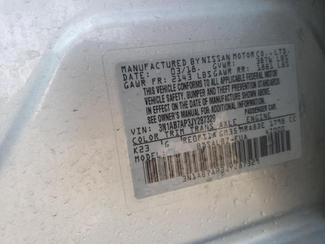 Photo 10 from auction – 2018 NISSAN SENTRA S with VIN 3N1AB7AP3JY287329