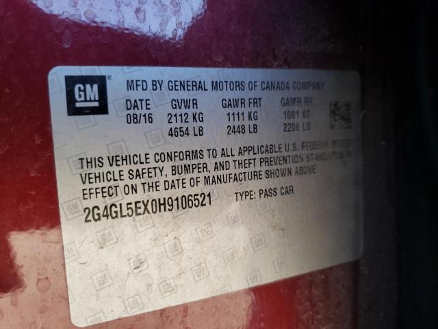 Photo 10 from auction – 2017 BUICK REGAL SPOR with VIN 2G4GL5EX0H9106521