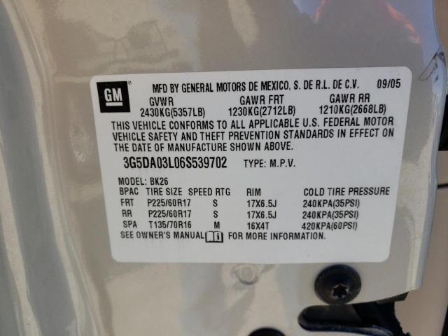 Photo 10 from auction – 2006 BUICK RENDEZVOUS with VIN 3G5DA03L06S539702