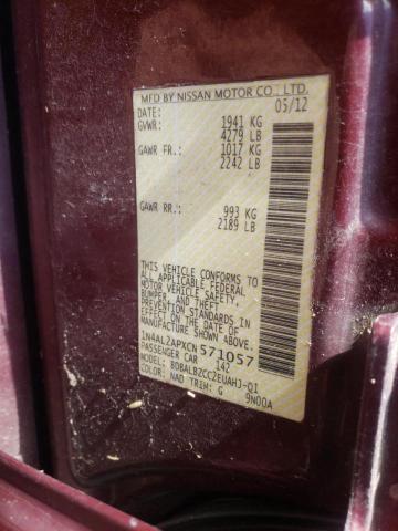 Photo 10 from auction – 2012 NISSAN ALTIMA BAS with VIN 1N4AL2APXCN571057
