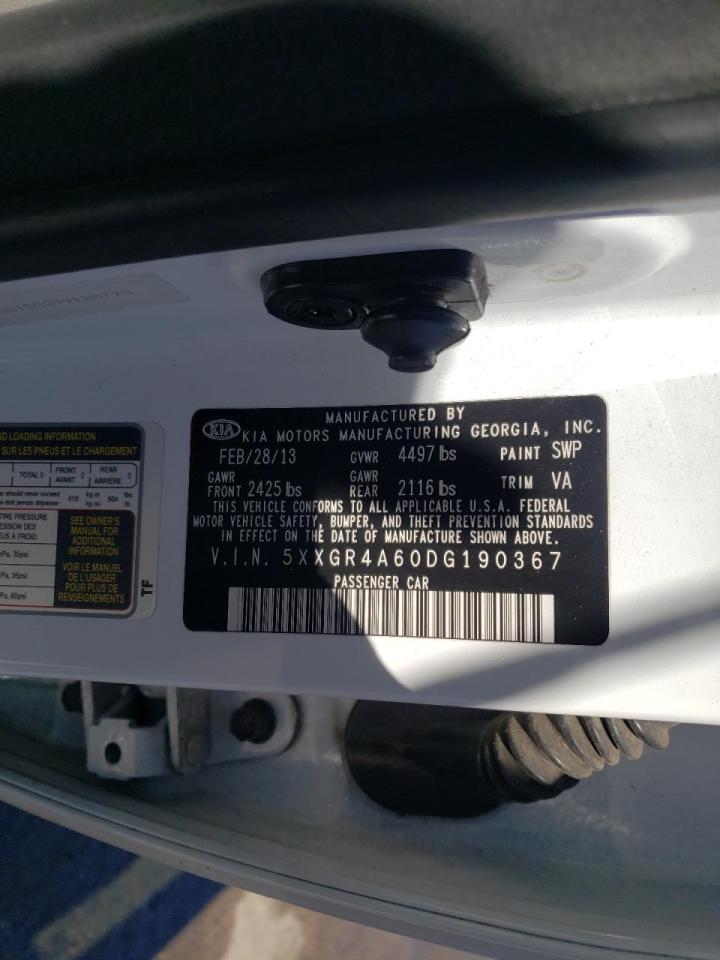 Photo 10 from auction – 2013 KIA OPTIMA SX with VIN 5XXGR4A60DG190367