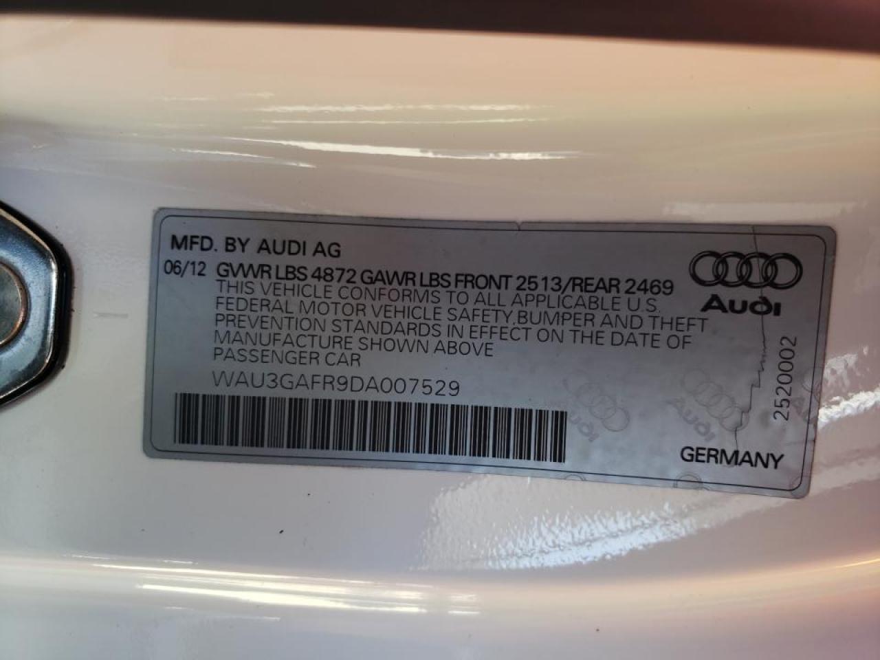 Photo 10 from auction – 2013 AUDI S5 PRESTIG with VIN WAU3GAFR9DA007529