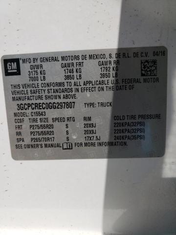 Photo 10 from auction – 2016 CHEVROLET SILVERADO with VIN 3GCPCREC0GG297807