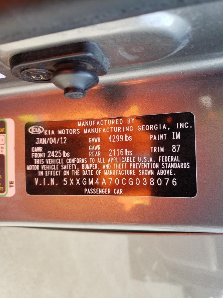 Photo 10 from auction – 2012 KIA OPTIMA LX with VIN 5XXGM4A70CG038076