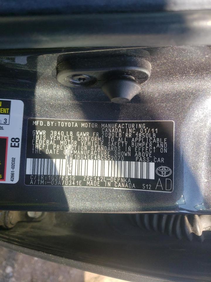 Photo 10 from auction – 2011 TOYOTA COROLLA BA with VIN 2T1BU4EE4BC552070