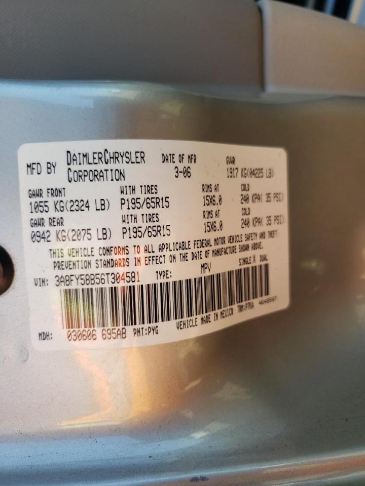 Photo 10 from auction – 2006 CHRYSLER PT CRUISER with VIN 3A8FY58B56T304581