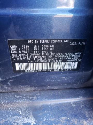 Photo 10 from auction – 2019 SUBARU LEGACY 2.5 with VIN 4S3BNAN68K3024349