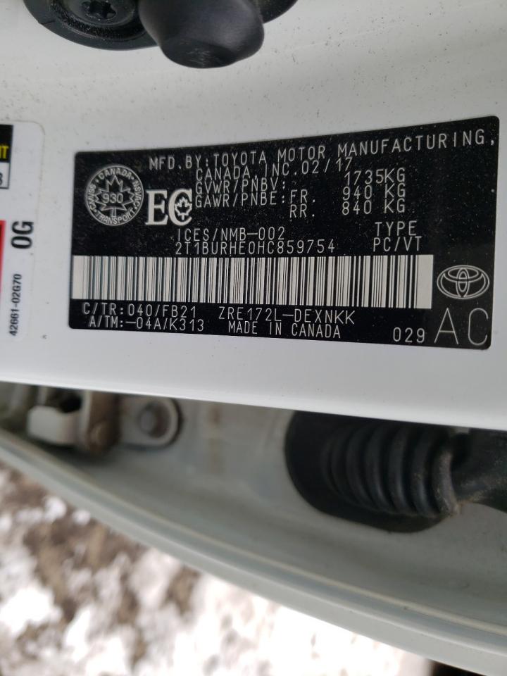 Photo 10 from auction – 2017 TOYOTA COROLLA L with VIN 2T1BURHE0HC859754