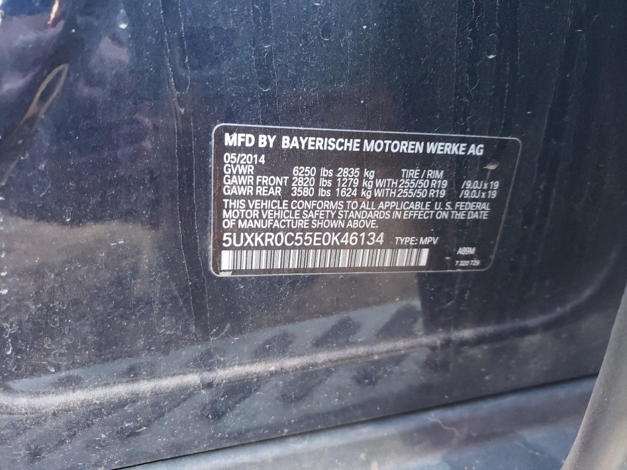 Photo 10 from auction – 2014 BMW X5 XDRIVE3 with VIN 5UXKR0C55E0K46134