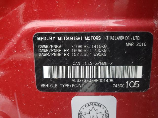 Photo 10 from auction – 2017 MITSUBISHI MIRAGE G4 with VIN ML32F3FJ2HH001496