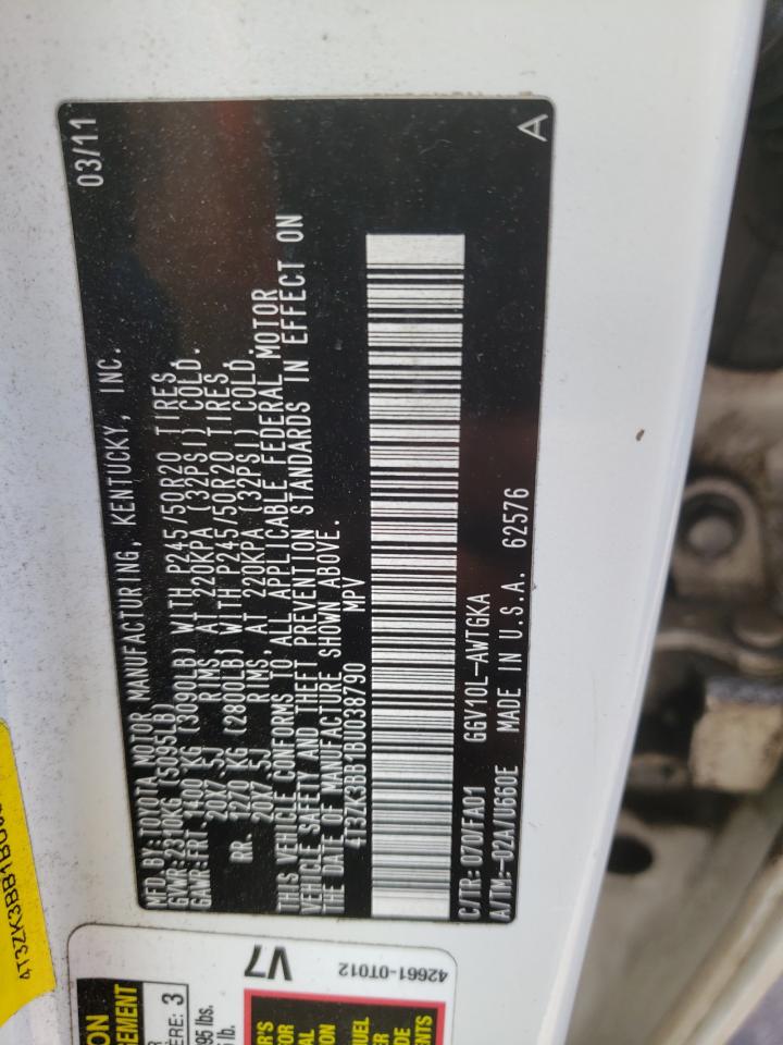 Photo 10 from auction – 2011 TOYOTA VENZA with VIN 4T3ZK3BB1BU038790