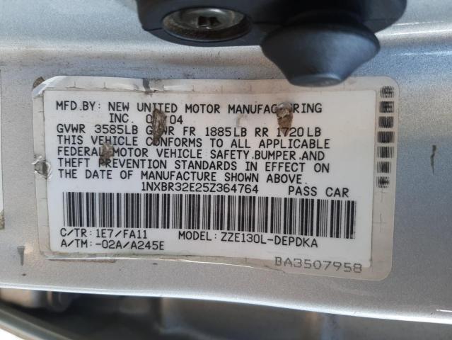 Photo 10 from auction – 2005 TOYOTA COROLLA CE with VIN 1NXBR32E25Z364764