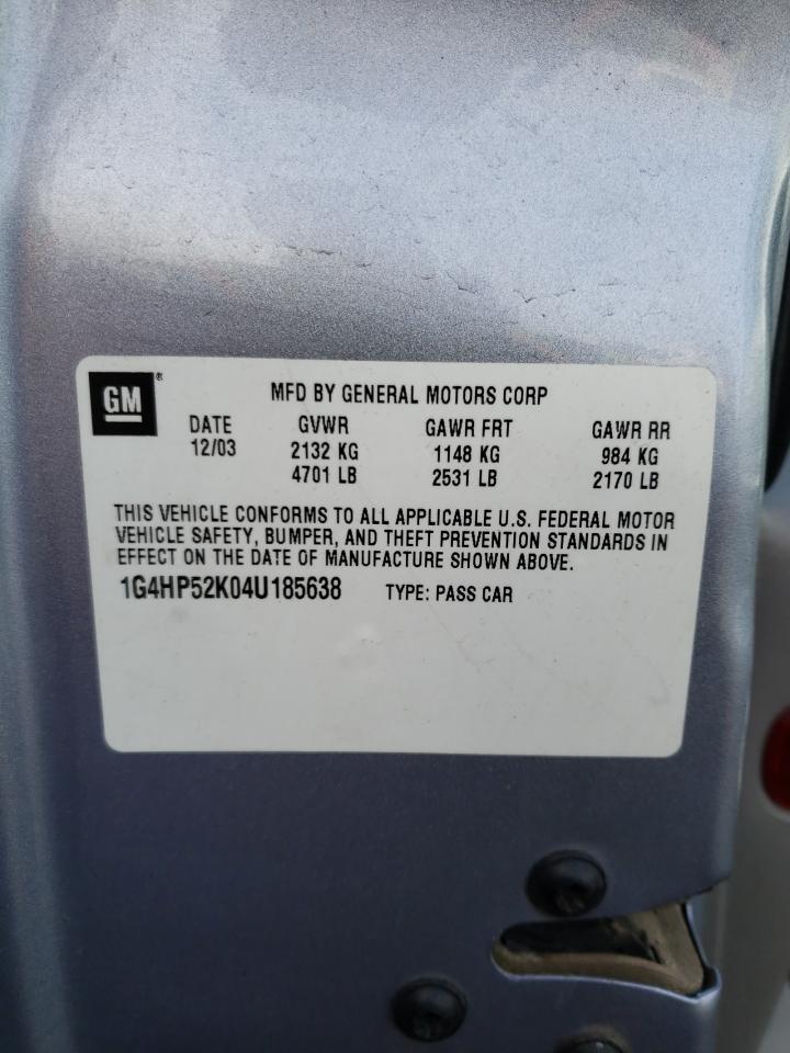 Photo 10 from auction – 2004 BUICK LESABRE CU with VIN 1G4HP52K04U185638