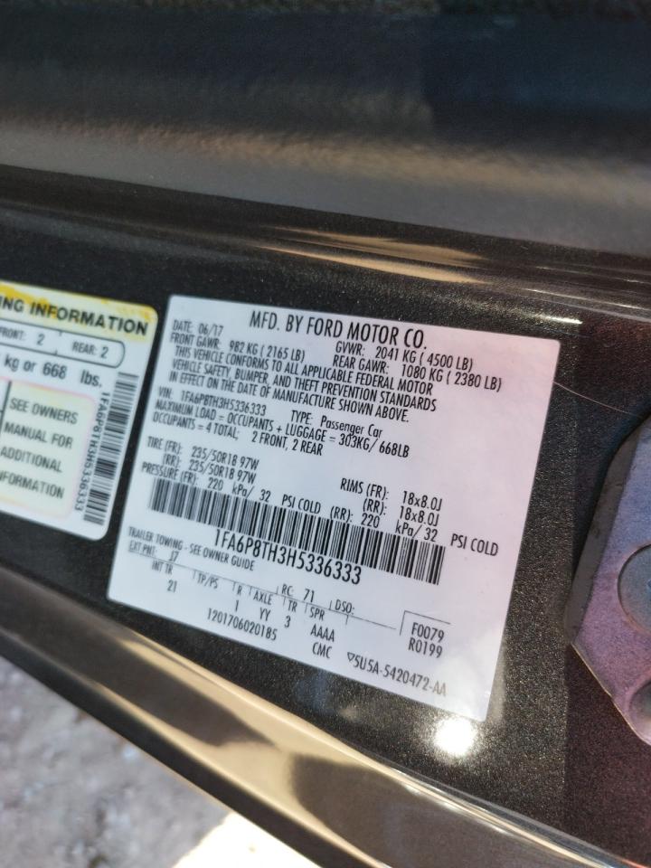 Photo 10 from auction – 2017 FORD MUSTANG with VIN 1FA6P8TH3H5336333