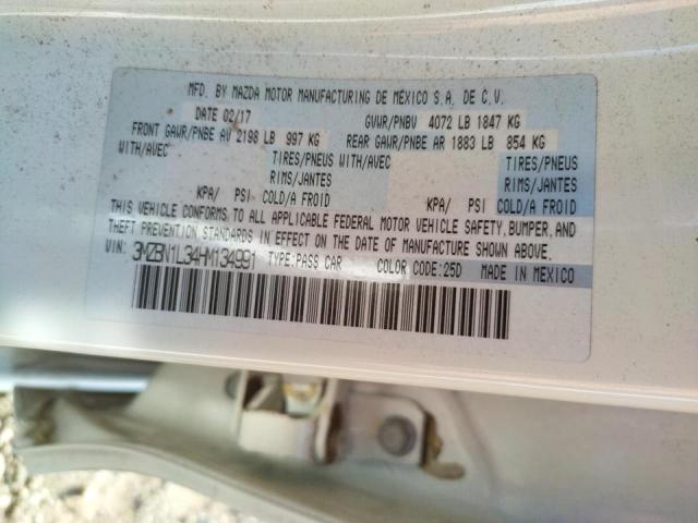 Photo 10 from auction – 2017 MAZDA 3 TOURING with VIN 3MZBN1L34HM134991