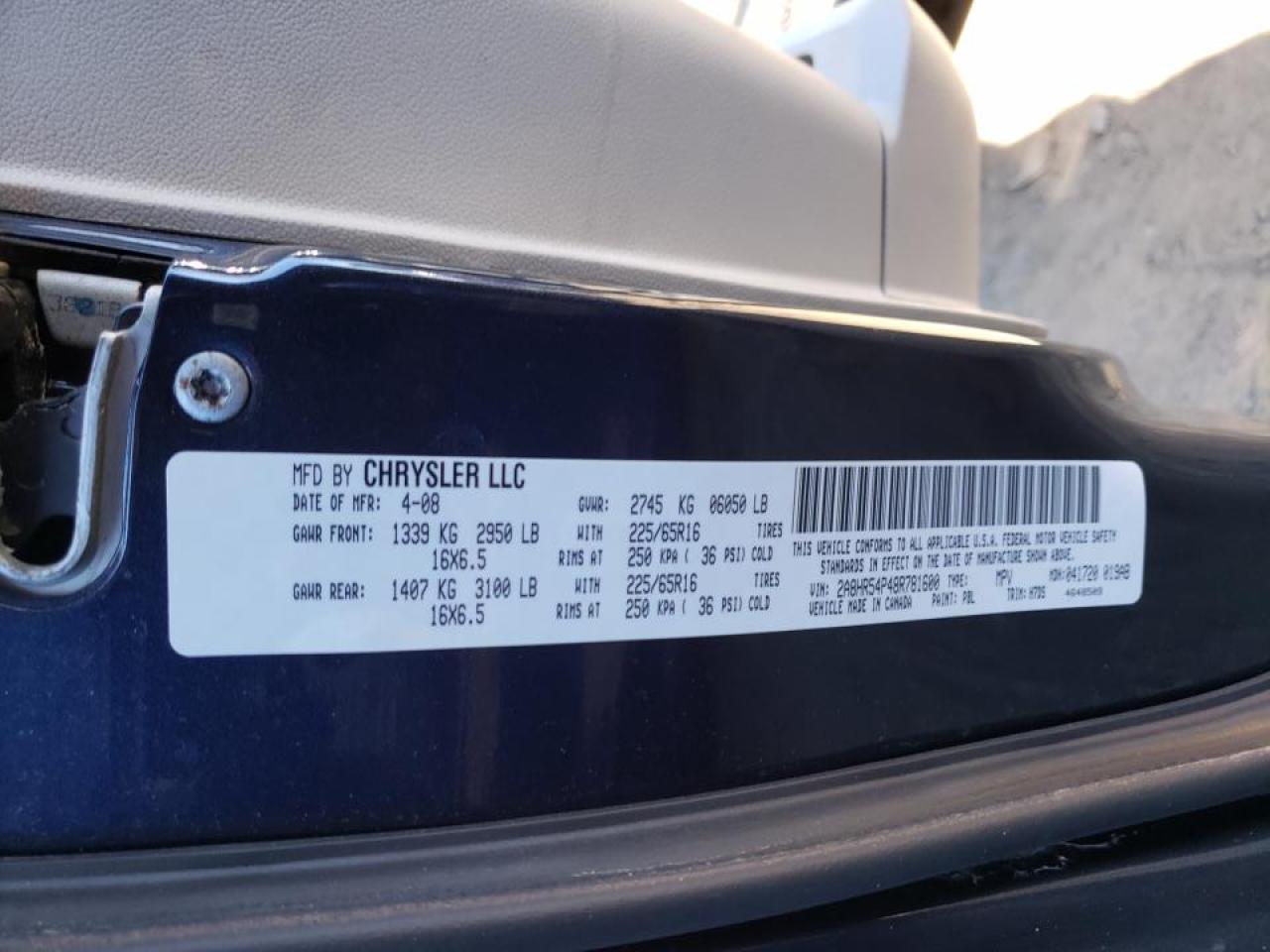 Photo 10 from auction – 2008 CHRYSLER TOWN AND C with VIN 2A8HR54P48R781600