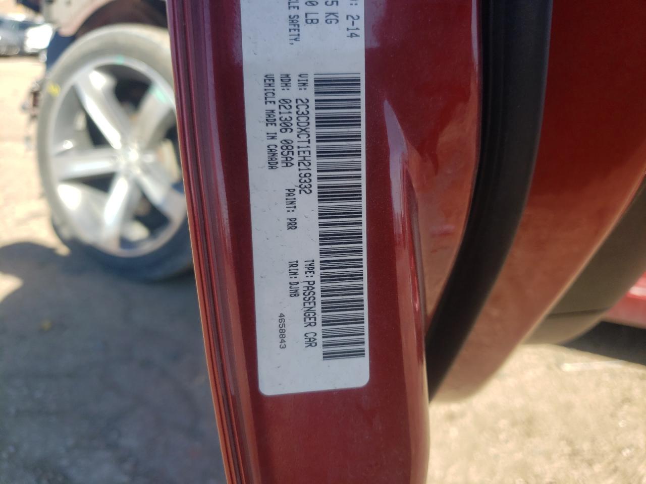 Photo 10 from auction – 2014 DODGE CHARGER R/ with VIN 2C3CDXCT1EH219332