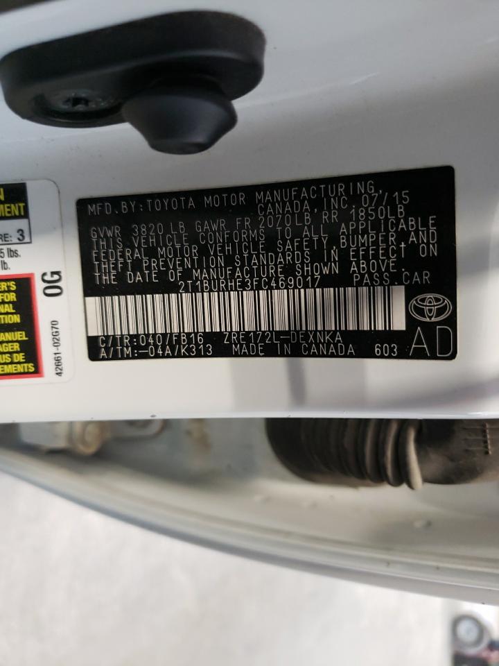 Photo 10 from auction – 2015 TOYOTA COROLLA L with VIN 2T1BURHE3FC469017