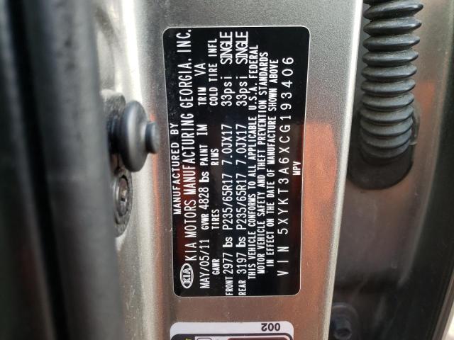 Photo 10 from auction – 2012 KIA SORENTO BA with VIN 5XYKT3A6XCG193406