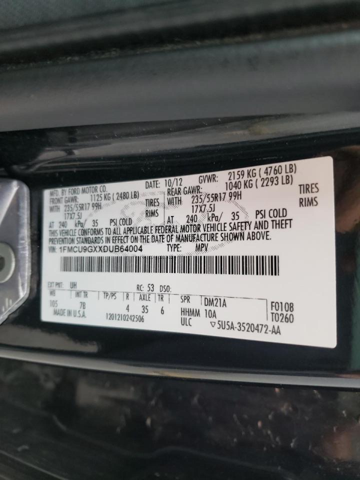 Photo 10 from auction – 2013 FORD ESCAPE SE with VIN 1FMCU9GXXDUB64004