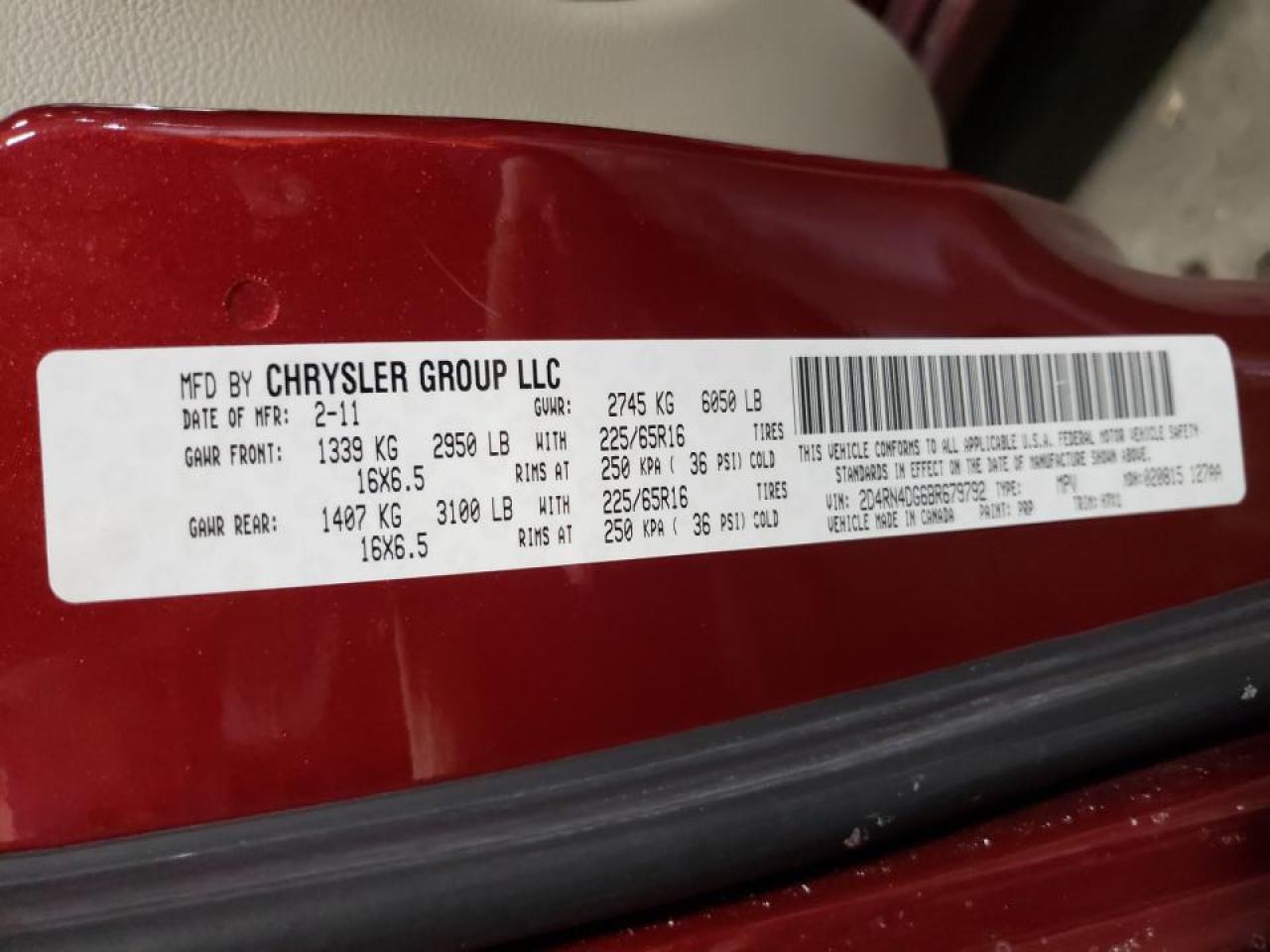 Photo 10 from auction – 2011 DODGE GRAND CARA with VIN 2D4RN4DG6BR679792