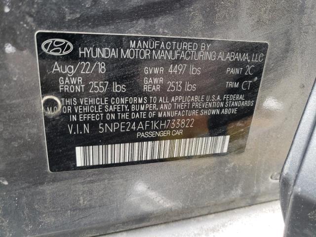 Photo 10 from auction – 2019 HYUNDAI SONATA SE with VIN 5NPE24AF1KH733822