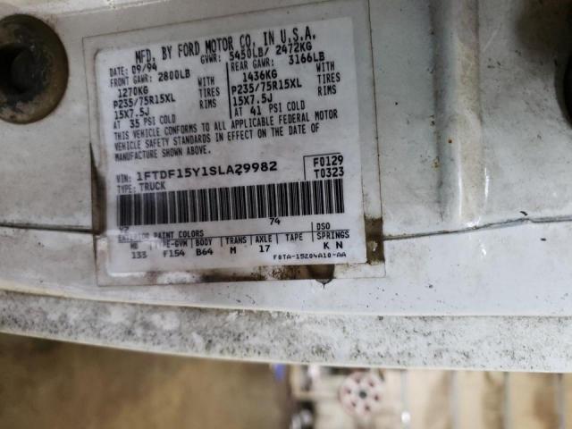 Photo 10 from auction – 1995 FORD F150 with VIN 1FTDF15Y1SLA29982