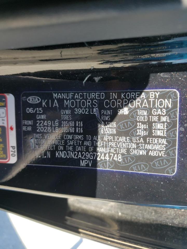 Photo 10 from auction – 2016 KIA SOUL with VIN KNDJN2A29G7244748
