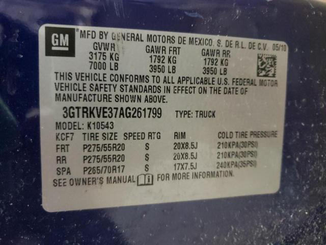 Photo 10 from auction – 2010 GMC SIERRA K15 with VIN 3GTRKVE37AG261799