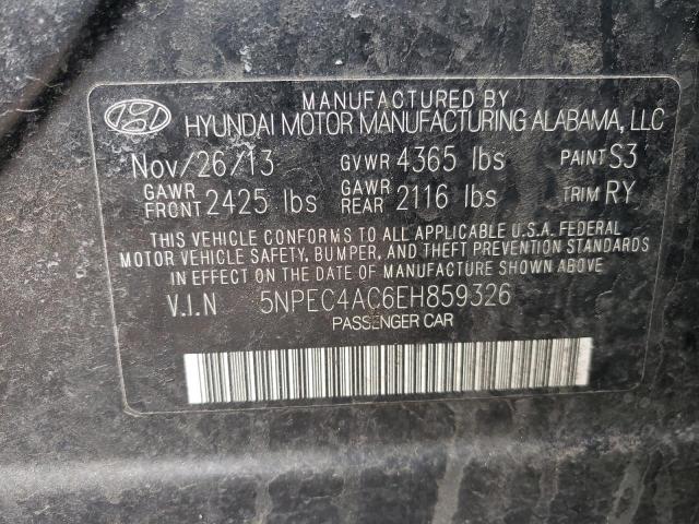 Photo 10 from auction – 2014 HYUNDAI SONATA SE with VIN 5NPEC4AC6EH859326