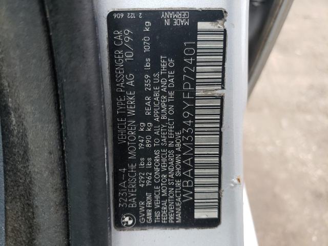 Photo 10 from auction – 2000 BMW 323 I with VIN WBAAM3349YFP72401
