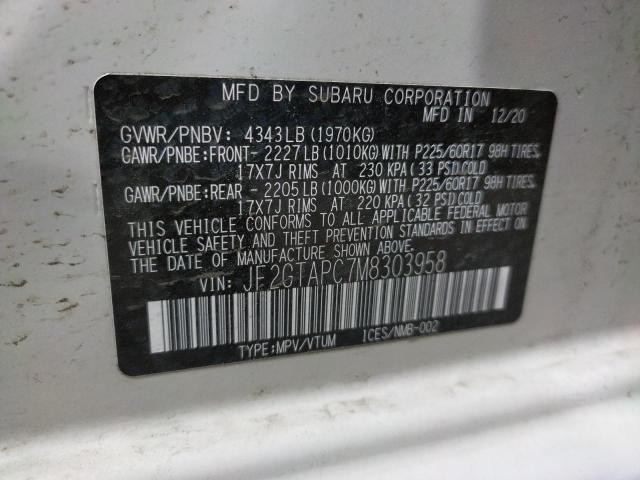 Photo 10 from auction – 2021 SUBARU CROSSTREK with VIN JF2GTAPC7M8303958
