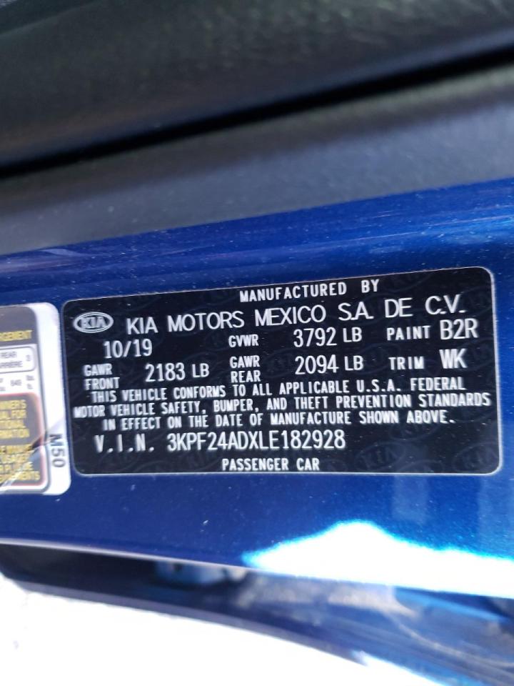 Photo 10 from auction – 2020 KIA FORTE FE with VIN 3KPF24ADXLE182928
