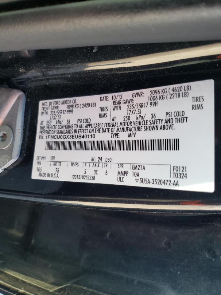 Photo 10 from auction – 2014 FORD ESCAPE SE with VIN 1FMCU0GX3EUB40110