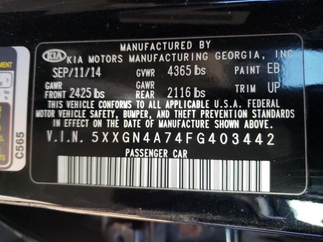 Photo 10 from auction – 2015 KIA OPTIMA EX with VIN 5XXGN4A74FG403442
