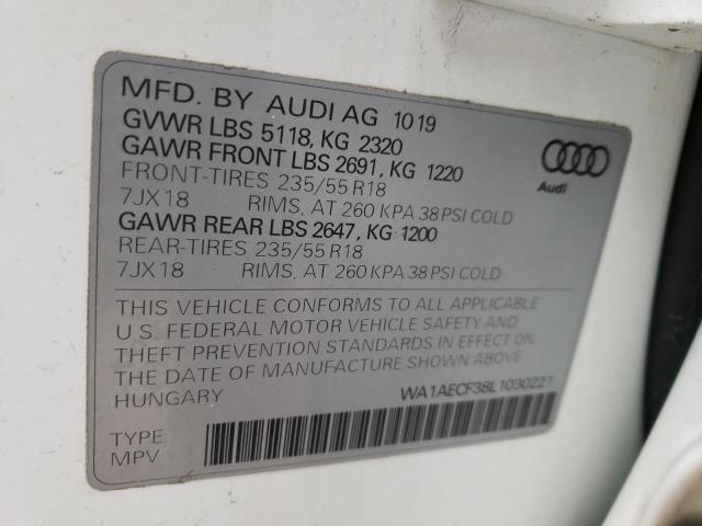 Photo 10 from auction – 2020 AUDI Q3 PREMIUM with VIN WA1AECF38L1030221