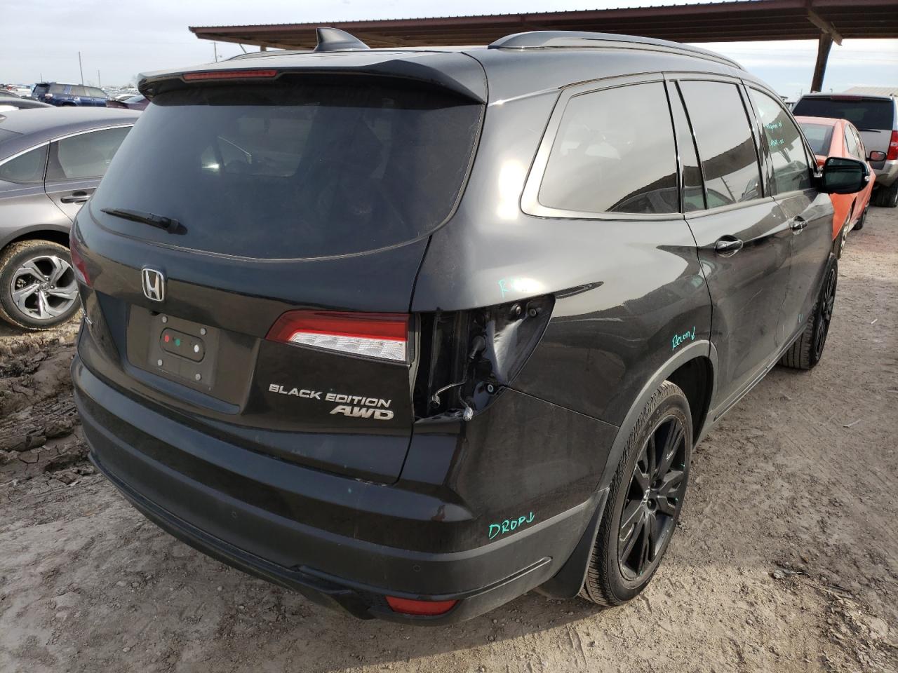 Photo 4 from auction – 2021 HONDA PILOT BLAC with VIN 5FNYF6H74MB033676