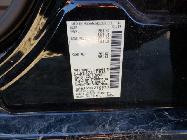 Photo 10 from auction – 2019 NISSAN ALTIMA SL with VIN 1N4BL4EV8KC250623