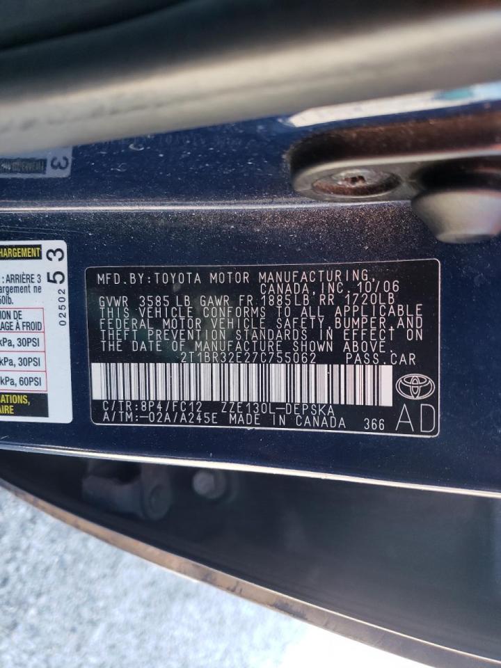 Photo 10 from auction – 2007 TOYOTA COROLLA CE with VIN 2T1BR32E27C755062