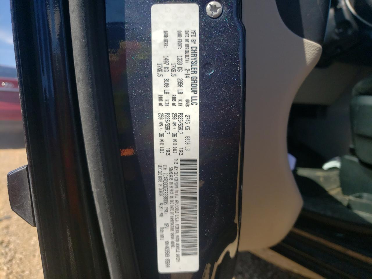 Photo 10 from auction – 2014 DODGE GRAND CARA with VIN 2C4RDGCG5ER288995