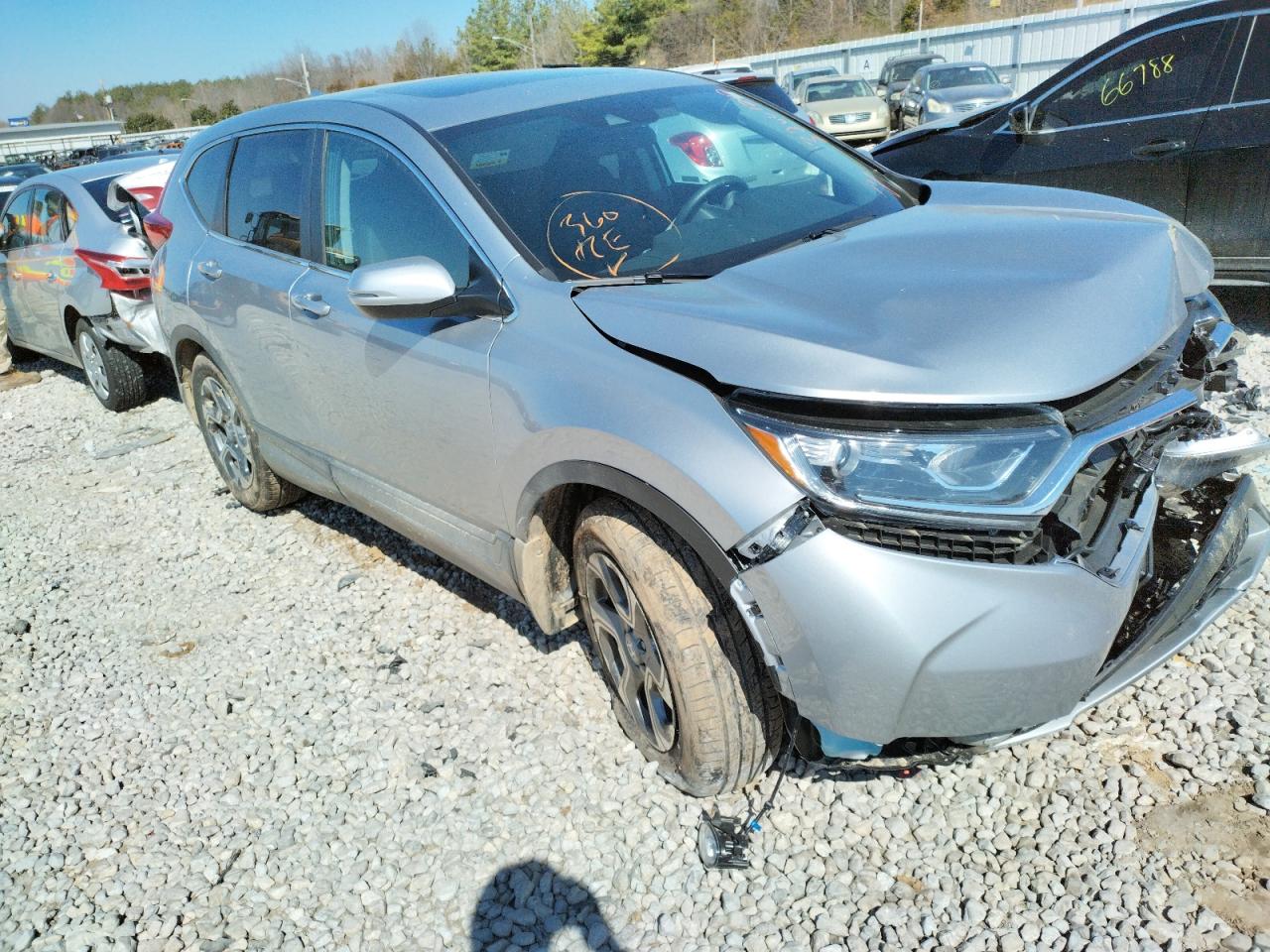 HONDA CR-V EX 2019 with VIN 2HKRW1H52KH516331 - Photo from auction