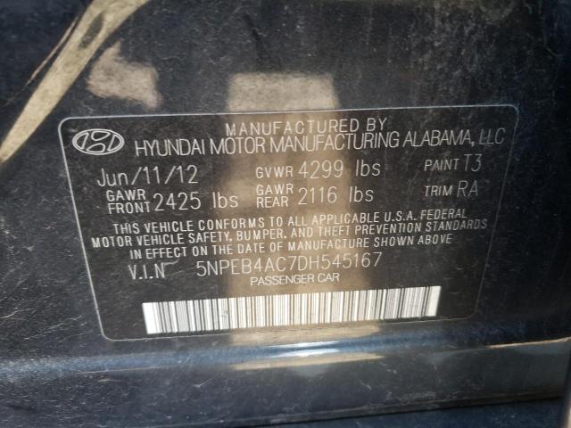 Photo 10 from auction – 2013 HYUNDAI SONATA GLS with VIN 5NPEB4AC7DH545167