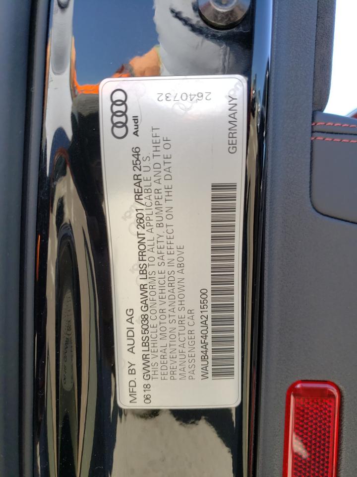 Photo 10 from auction – 2018 AUDI S4 PREMIUM with VIN WAUB4AF40JA215500
