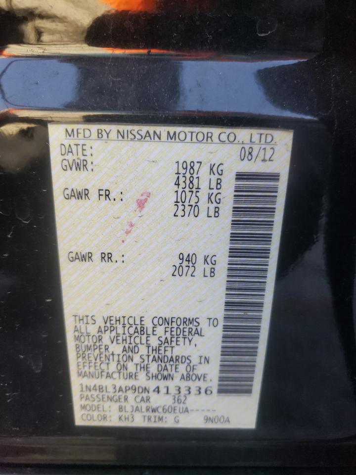 Photo 10 from auction – 2013 NISSAN ALTIMA 3.5 with VIN 1N4BL3AP9DN413336