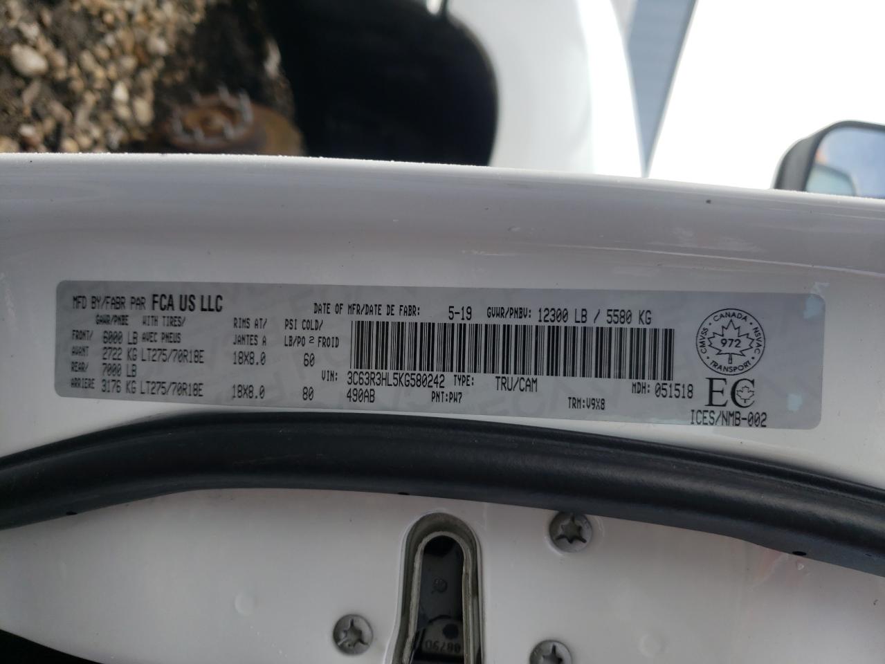 Photo 10 from auction – 2019 RAM 3500 BIG H with VIN 3C63R3HL5KG580242