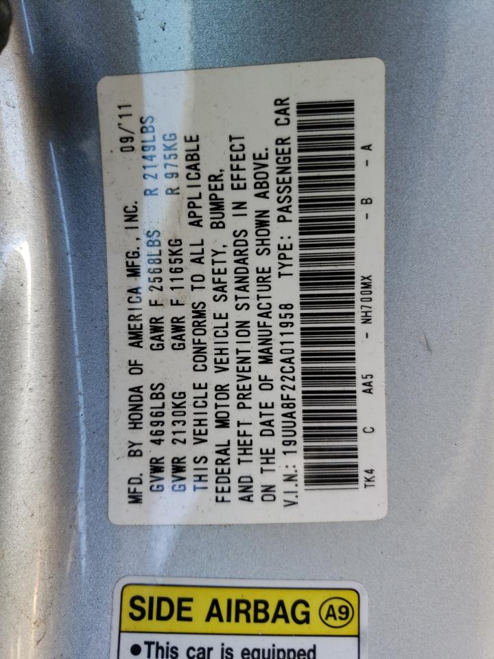 صورة رقم 10 من المزاد - 2012 ACURA TL مع VIN 19UUA8F22CA011958
