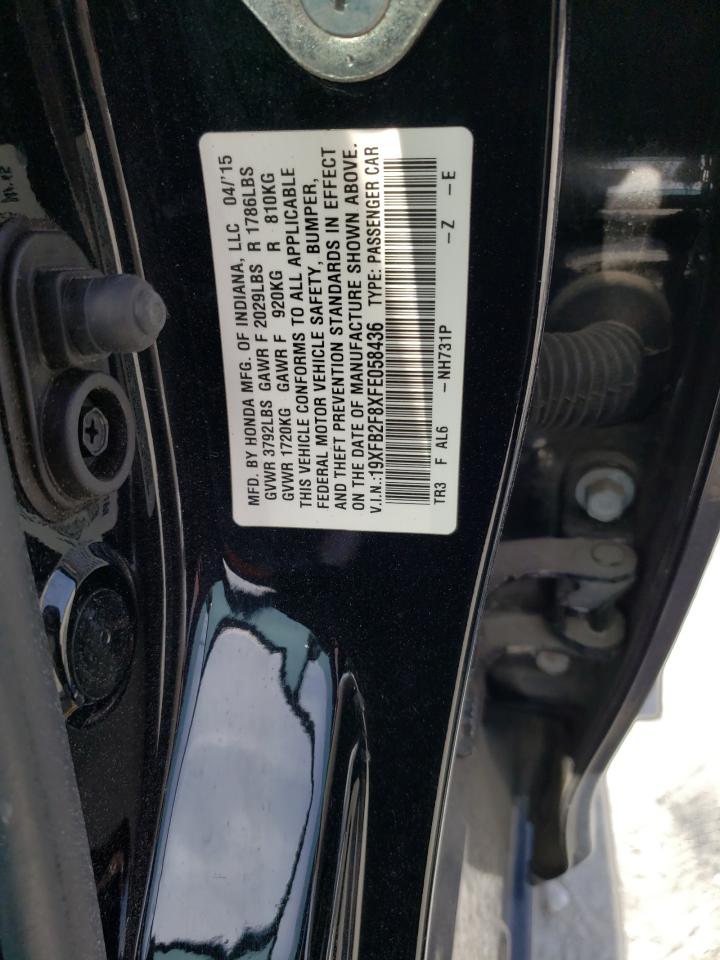 Photo 10 from auction – 2015 HONDA CIVIC EX with VIN 19XFB2F8XFE058436