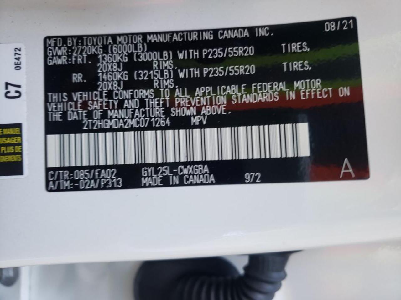 Photo 10 from auction – 2021 LEXUS RX 450H with VIN 2T2HGMDA2MC071264