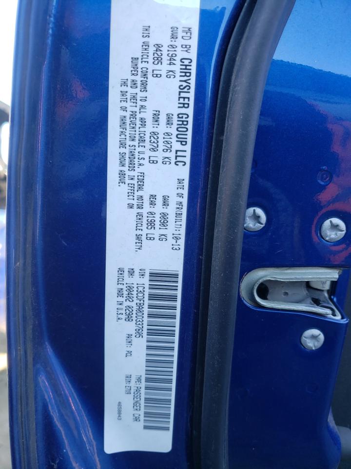 Photo 10 from auction – 2013 DODGE DART SXT with VIN 1C3CDFBA0DD337605