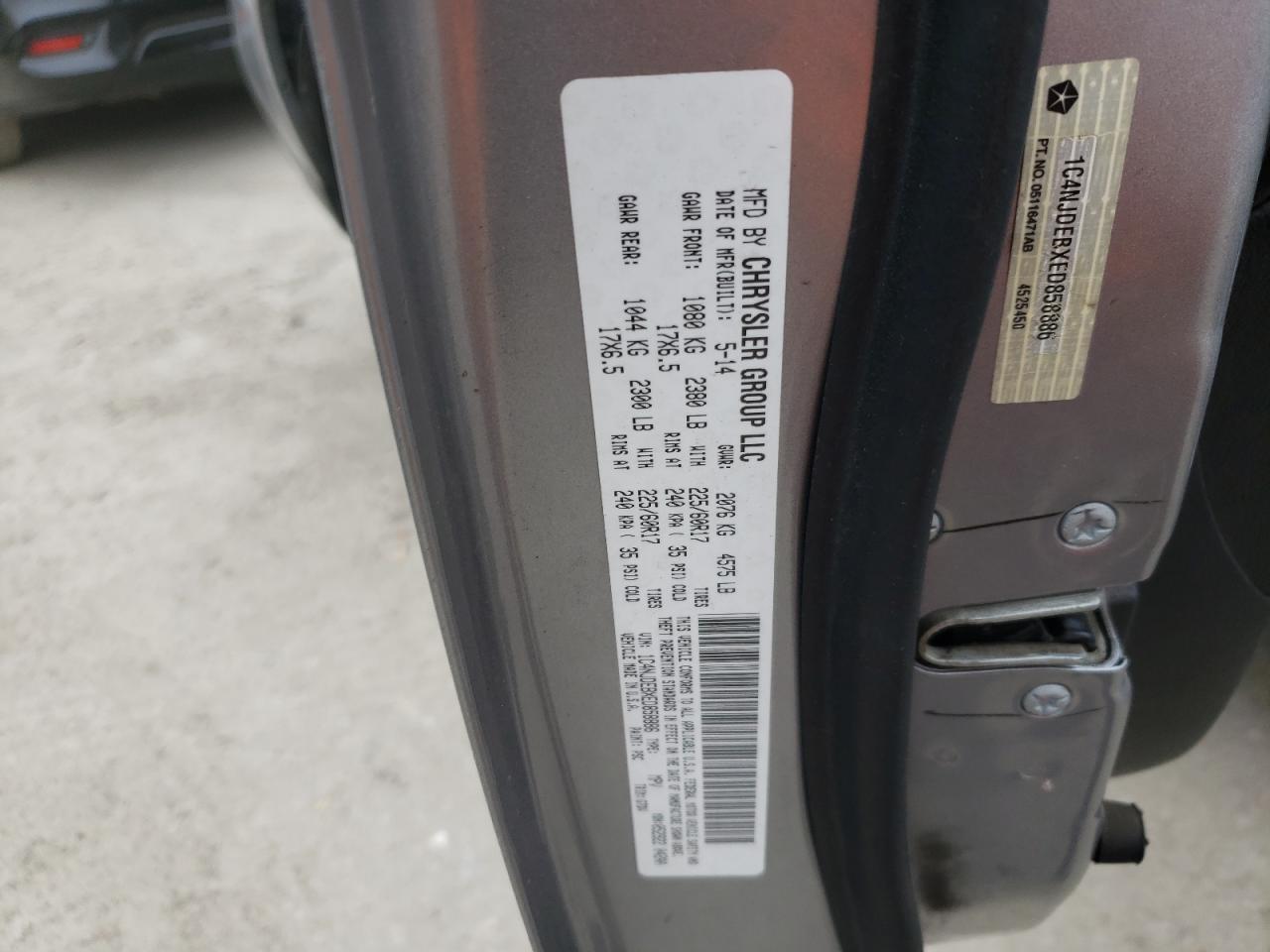 Foto 10 de la subasta – 2014 JEEP COMPASS LA con VIN 1C4NJDEBXED858886